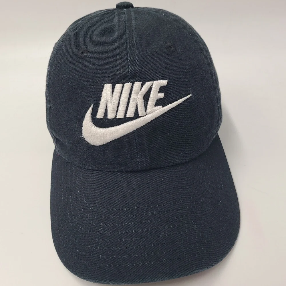 Nike Hat Strapback Black White Heritage86‎ Swoosh Logo S1ZE Dad Cap Casual Men